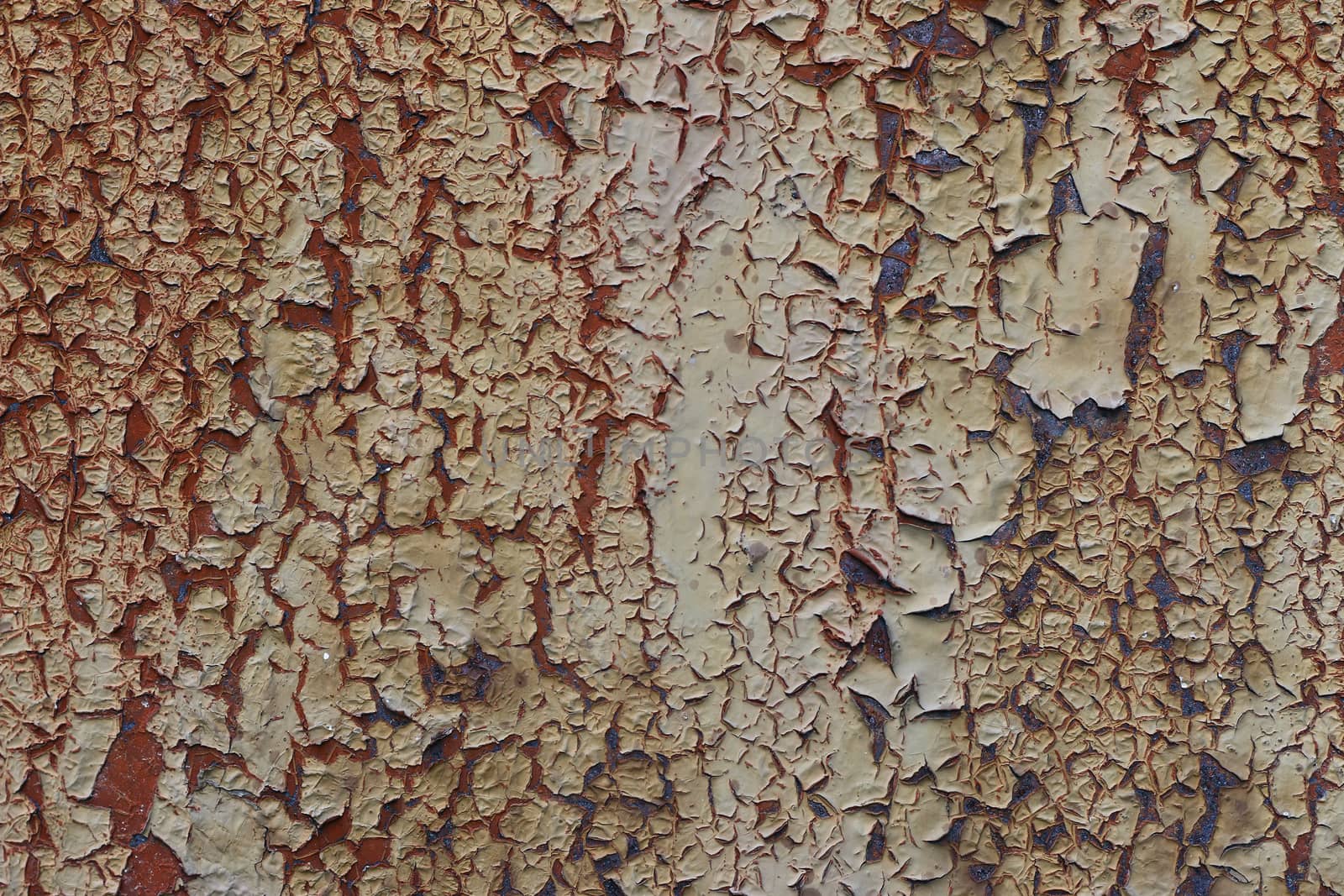 Cracked paint on the rusty metal by Mibuch