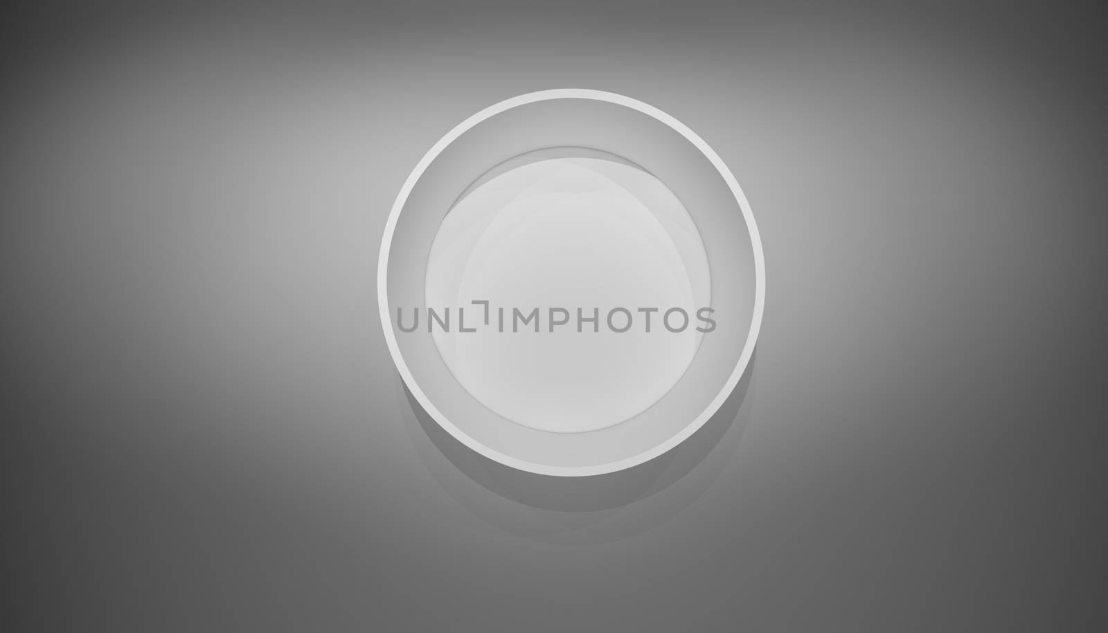 Illuminated circle white shelf for presentations. Gray background. 3D illustration