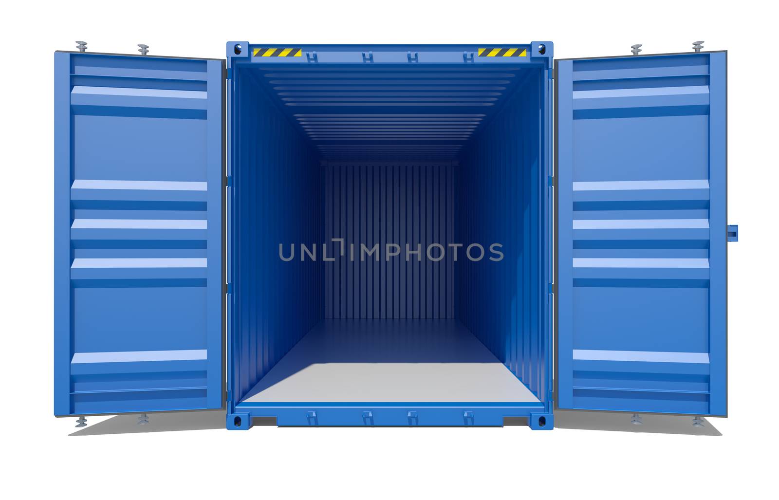 Blue open shipping container by cherezoff