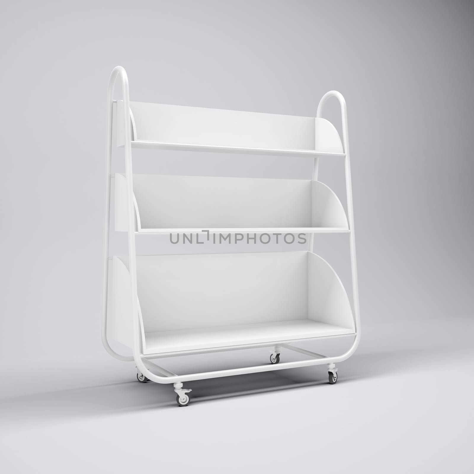 Empty white mobile showcase by cherezoff