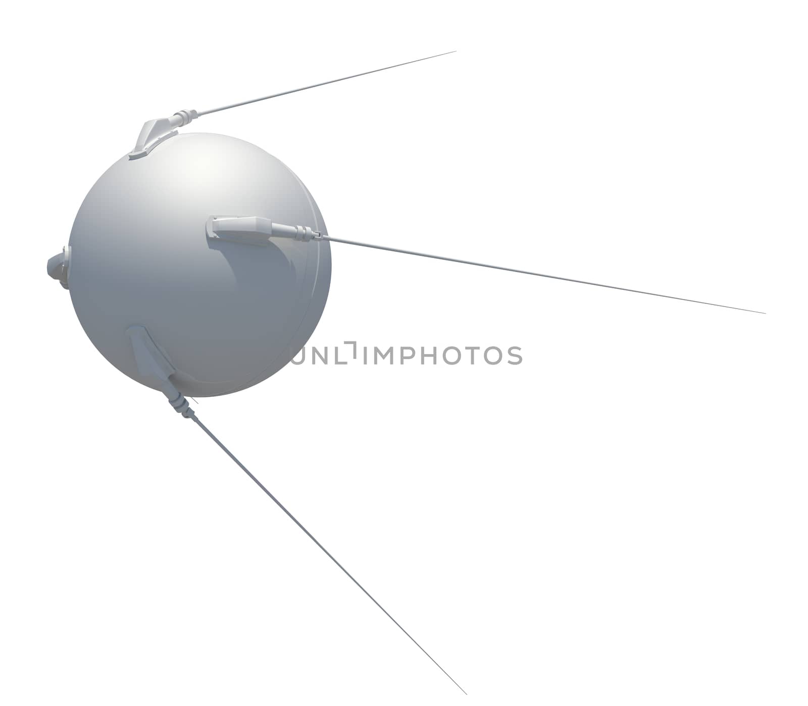 3d rendering satellite isolated on white background