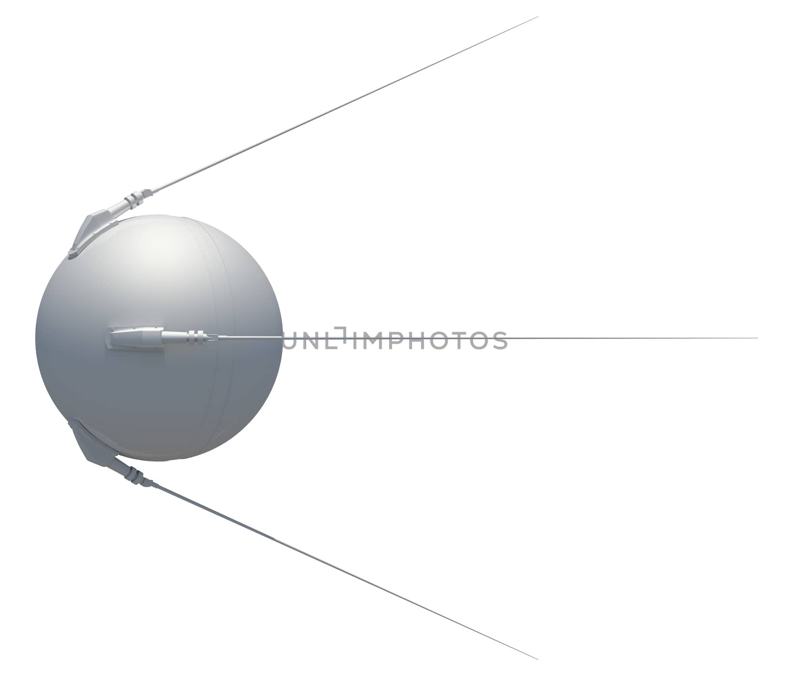 3d rendering satellite isolated on white background