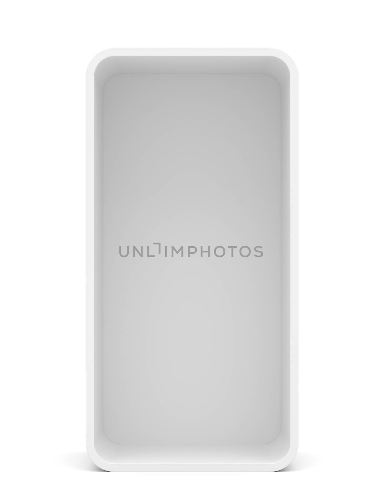 Blank empty rounded showcase display. Front view by cherezoff