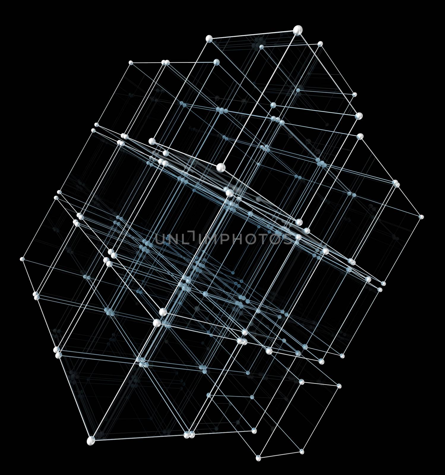 Abstract cubes. Network connection background by cherezoff