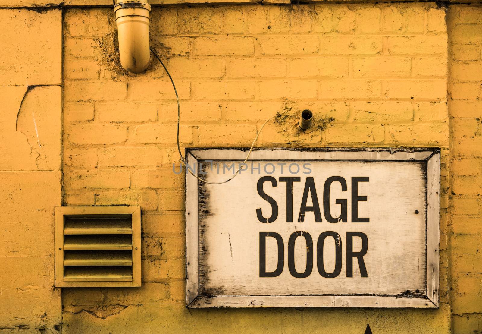 Grungy Stage Door Sign by mrdoomits