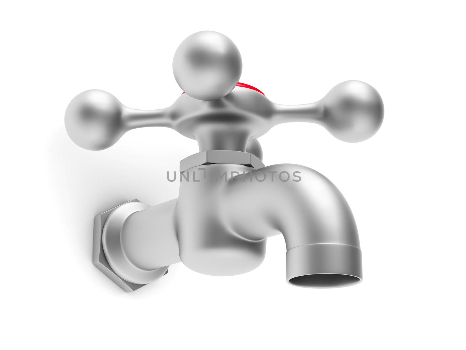 faucet on white background. Isolated 3D image by ISerg