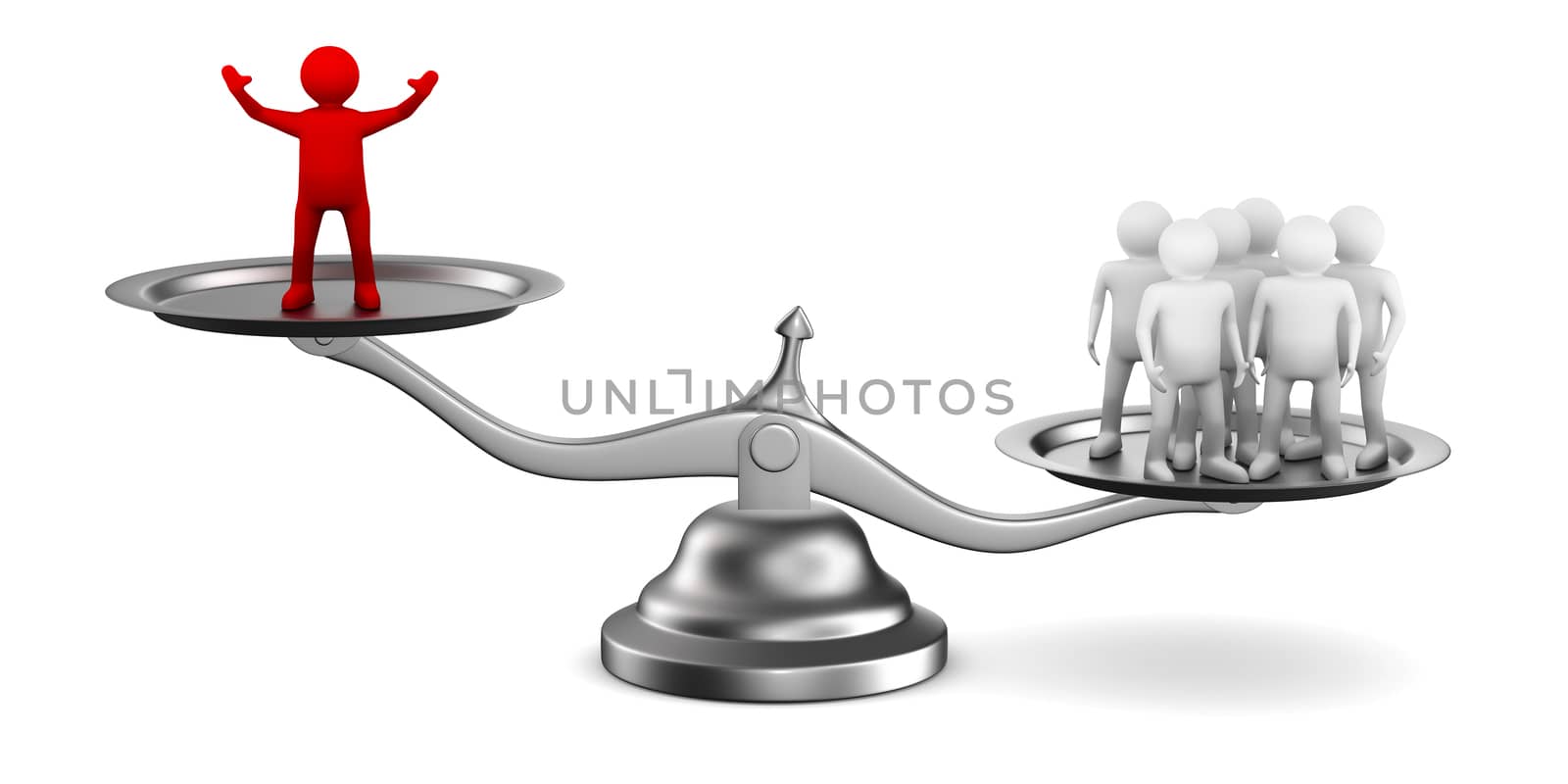 leadership concept on white background. Isolated 3D image