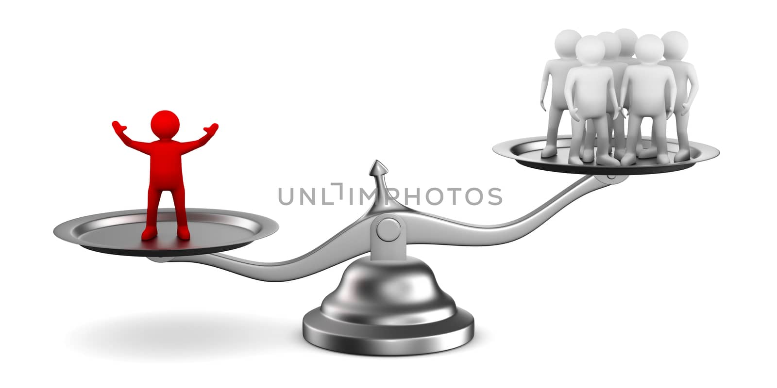 leadership concept on white background. Isolated 3D image