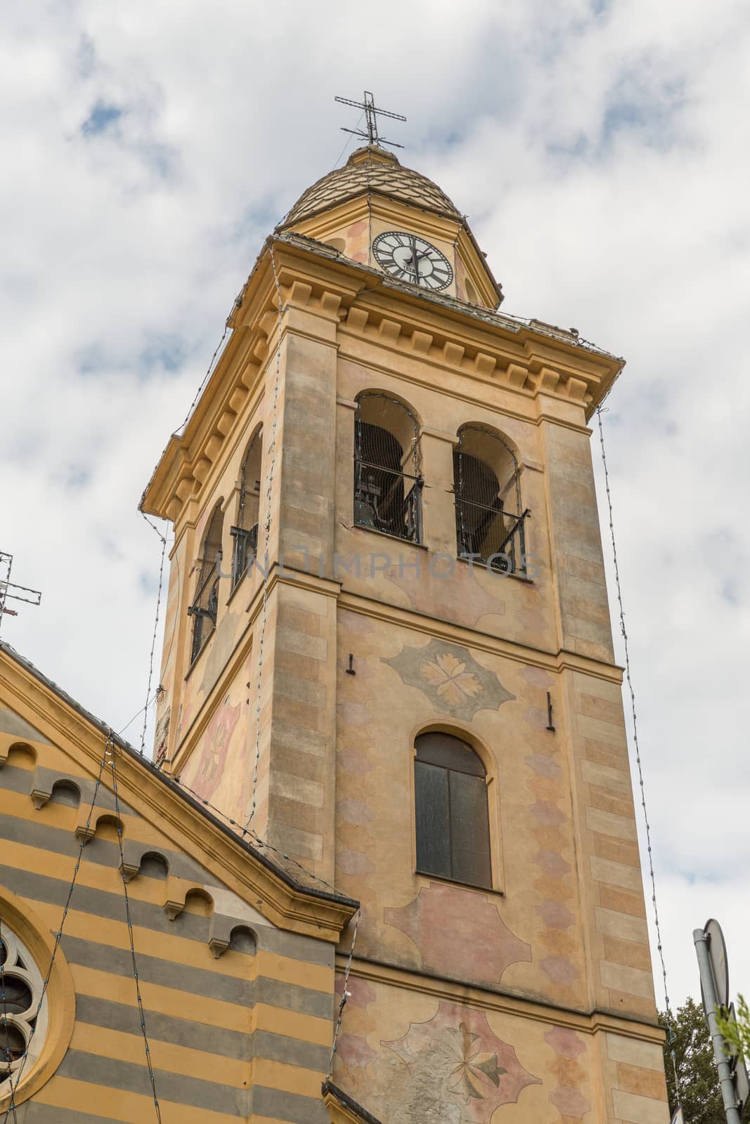 Church Tower in Portofino in Italy near Santa Margherita Ligure