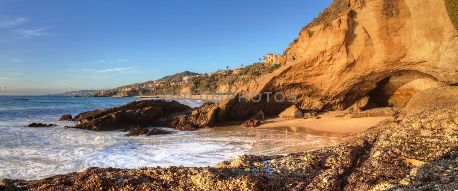 Blue sky over the coastline by steffstarr