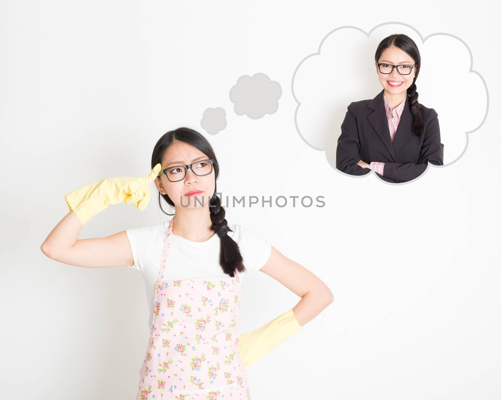 Cleaning lady dreaming of changing job  by szefei