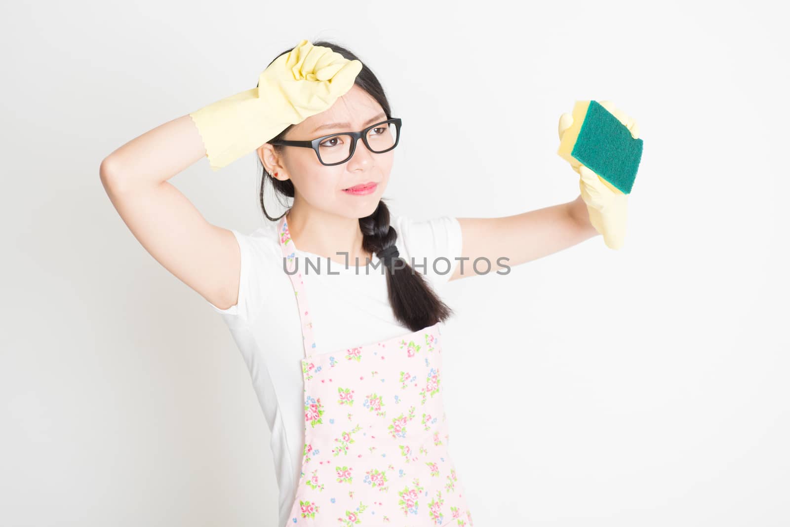 Young Woman Cleaning with sponge by szefei