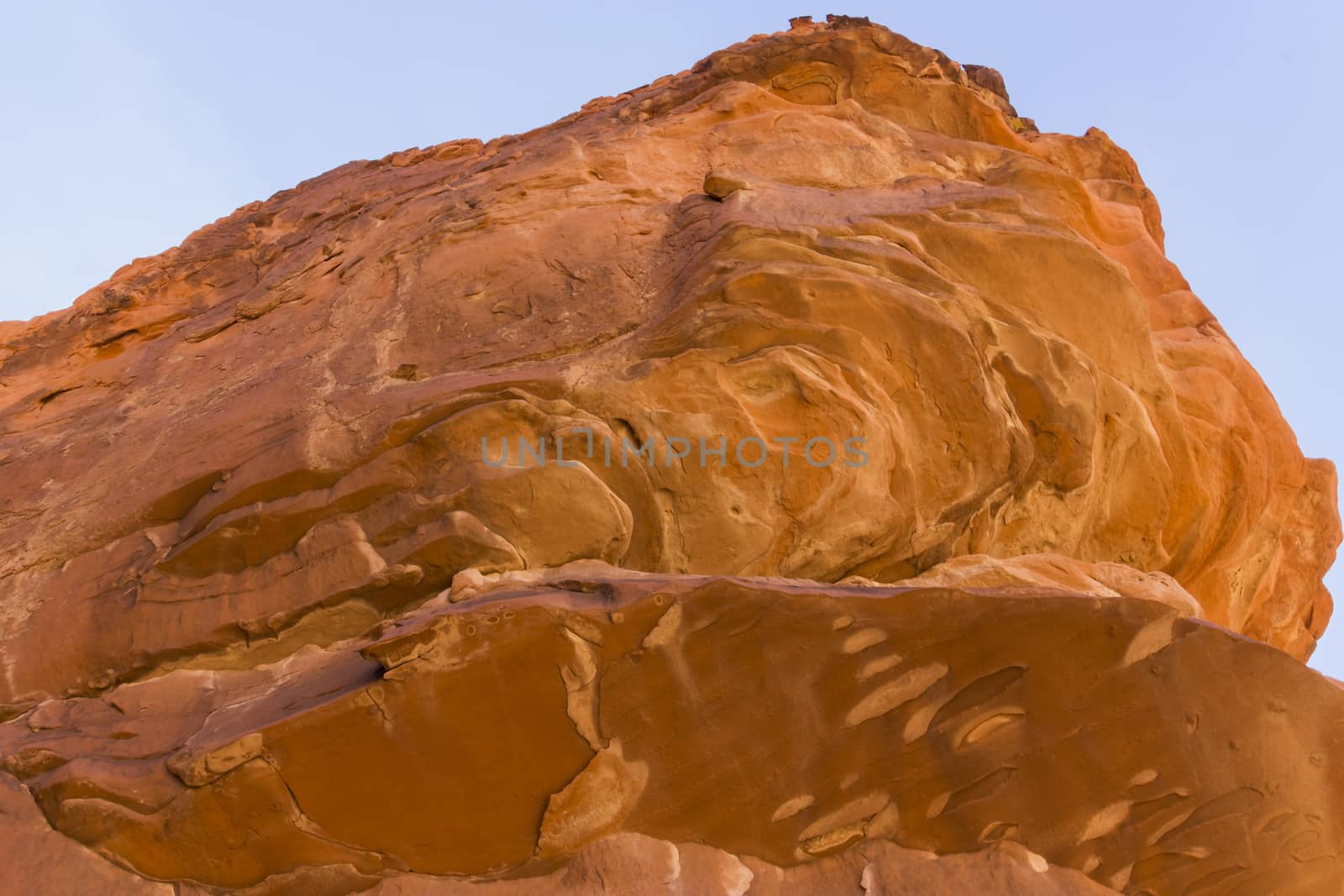 An orange colored rock formation in Nevada.