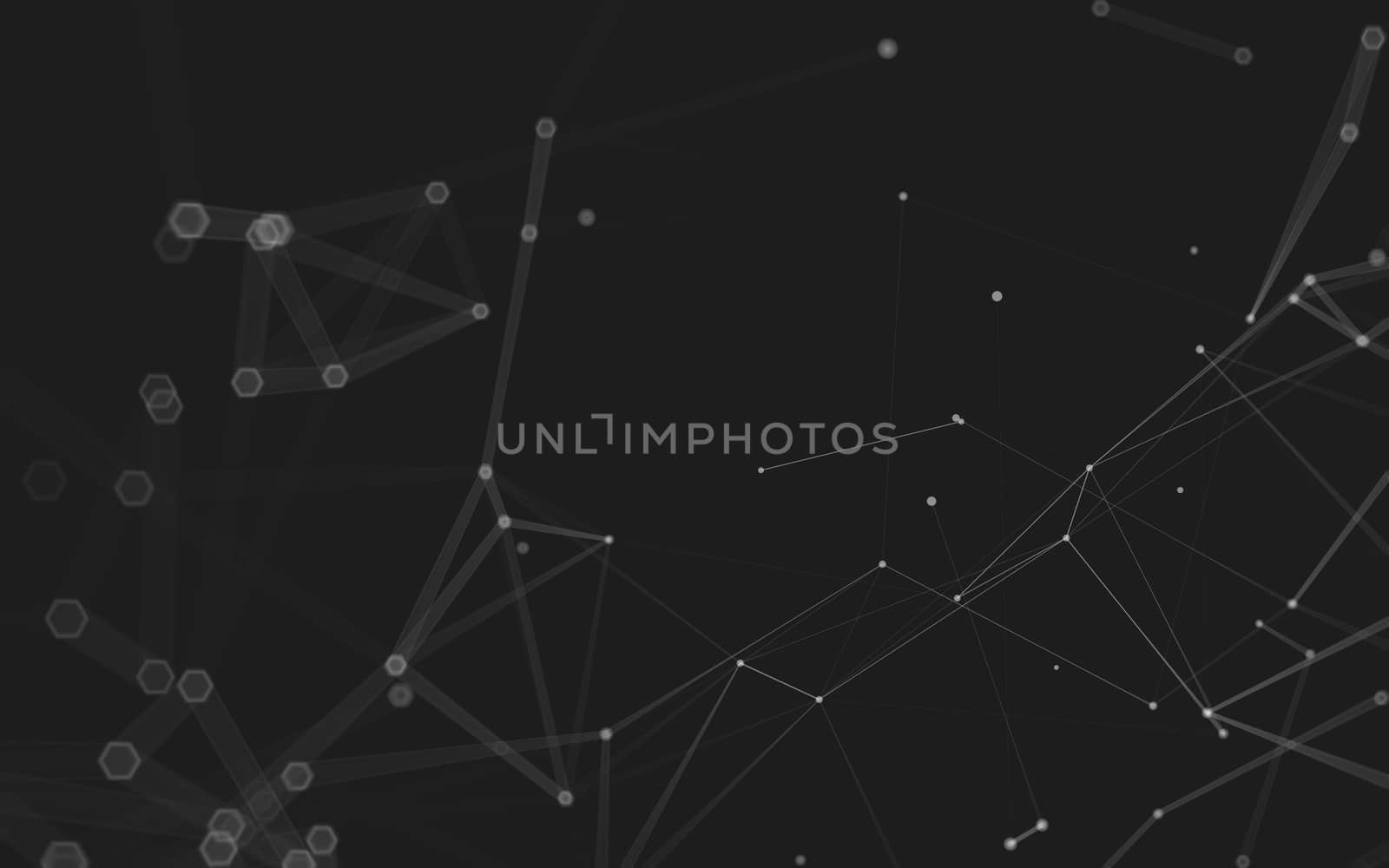 Abstract polygonal space low poly dark background with connecting dots and lines. Connection structure. 3d rendering