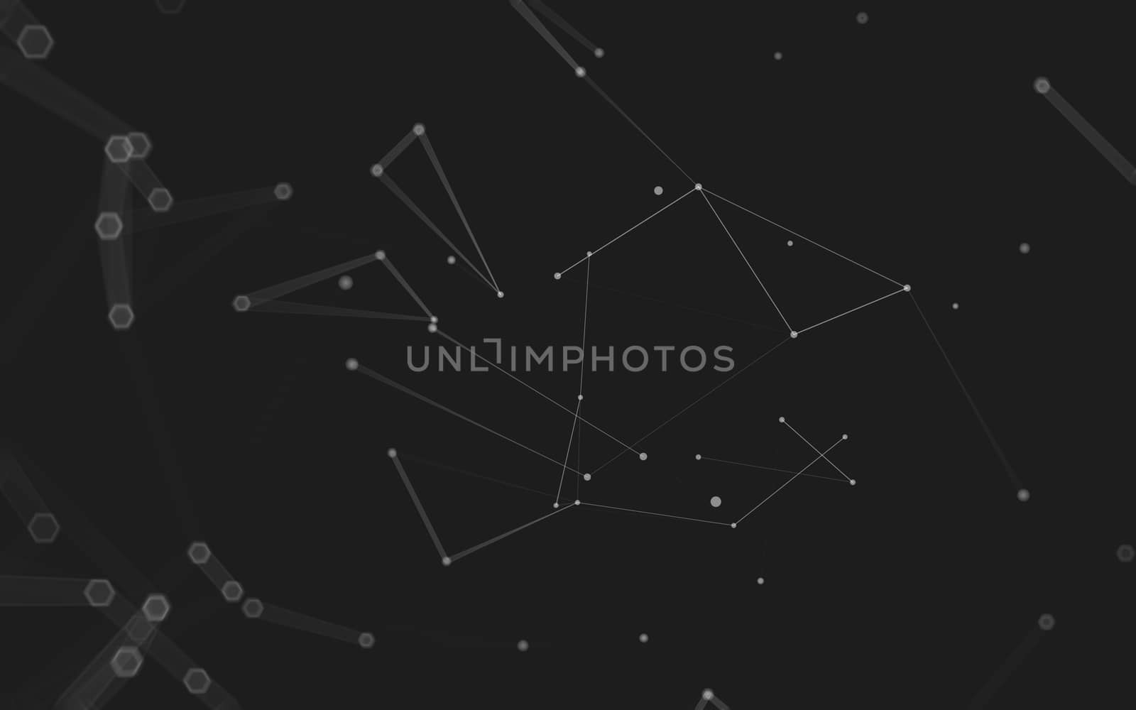 Abstract polygonal space low poly dark background with connecting dots and lines. Connection structure. 3d rendering