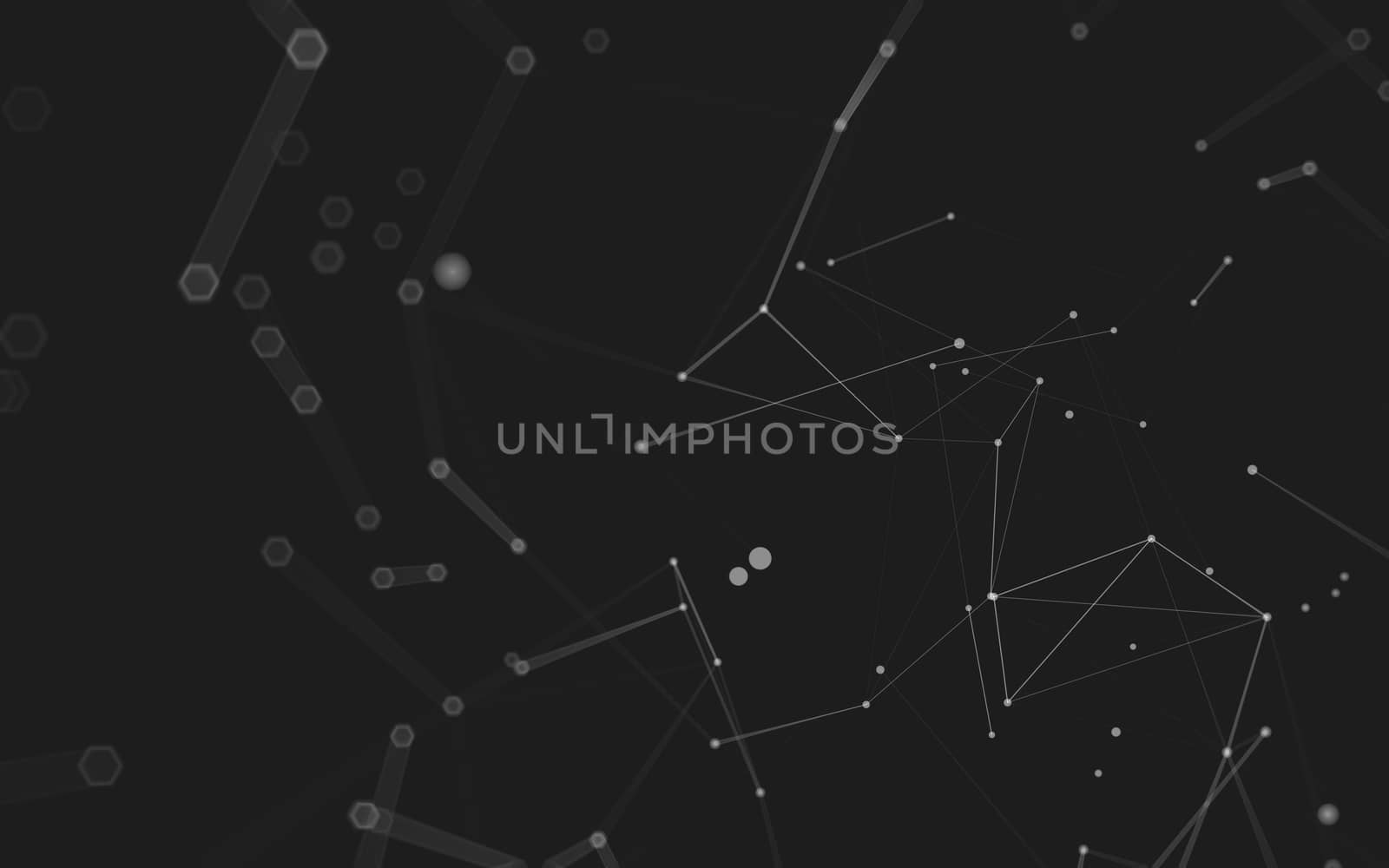 Abstract polygonal space low poly dark background with connecting dots and lines. Connection structure. 3d rendering