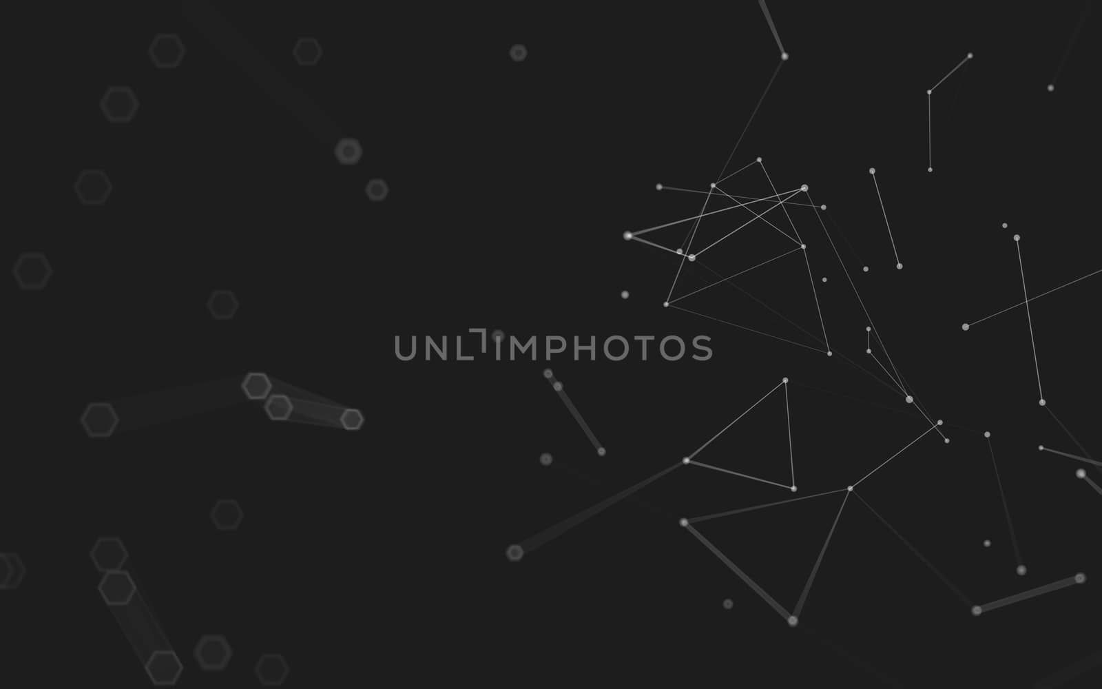 Abstract polygonal space low poly dark background with connecting dots and lines. Connection structure. 3d rendering