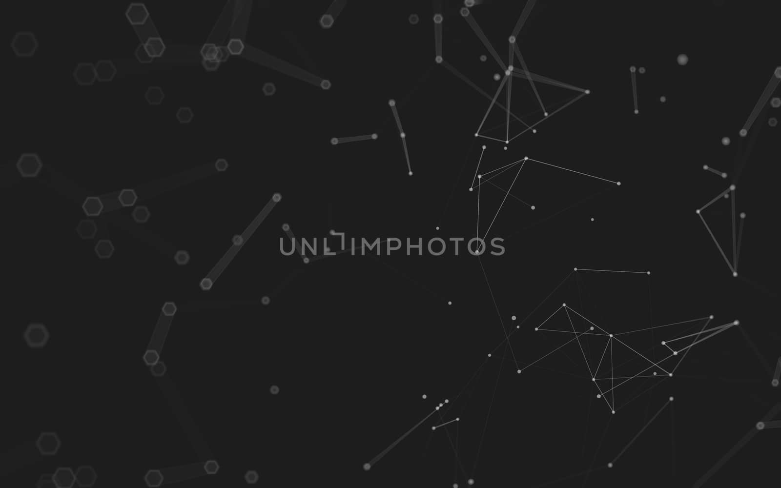 Abstract polygonal space low poly dark background with connecting dots and lines. Connection structure. 3d rendering