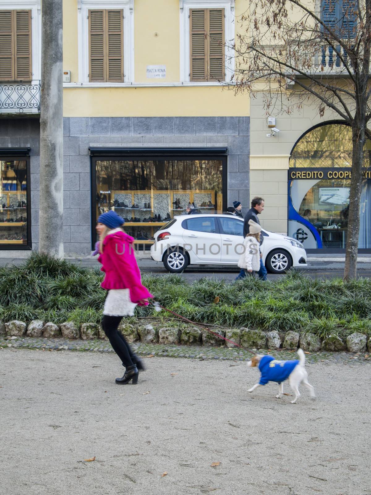 Lady and dog by verbano