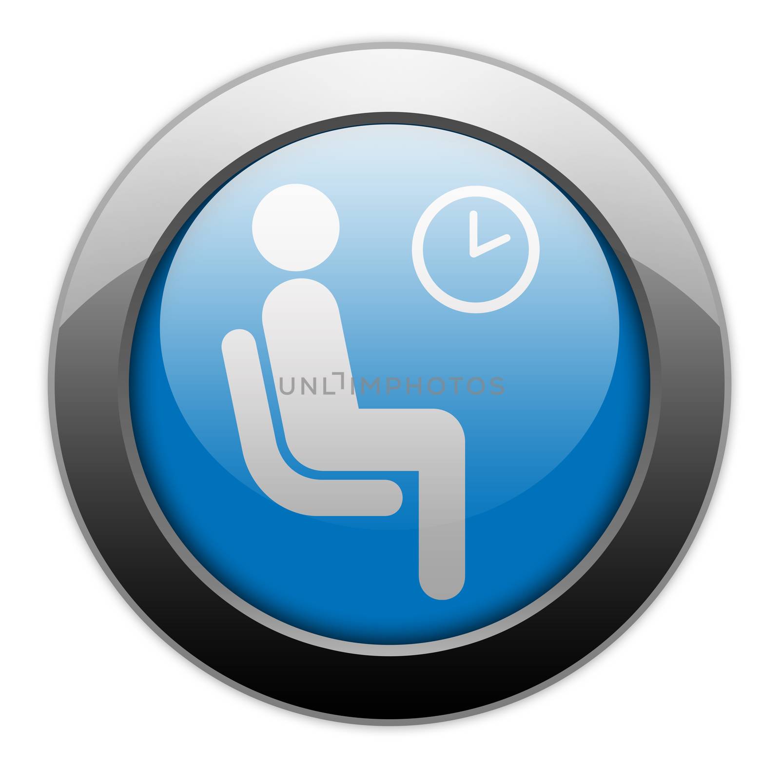 Icon, Button, Pictogram with Waiting Room symbol