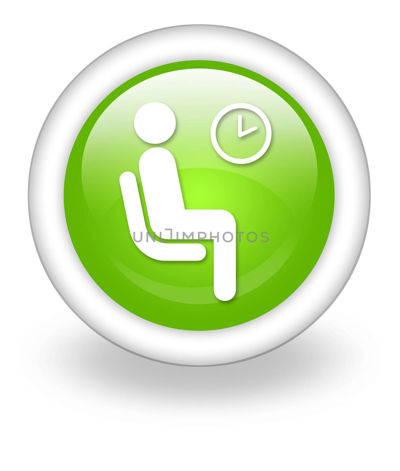 Icon, Button, Pictogram with Waiting Room symbol