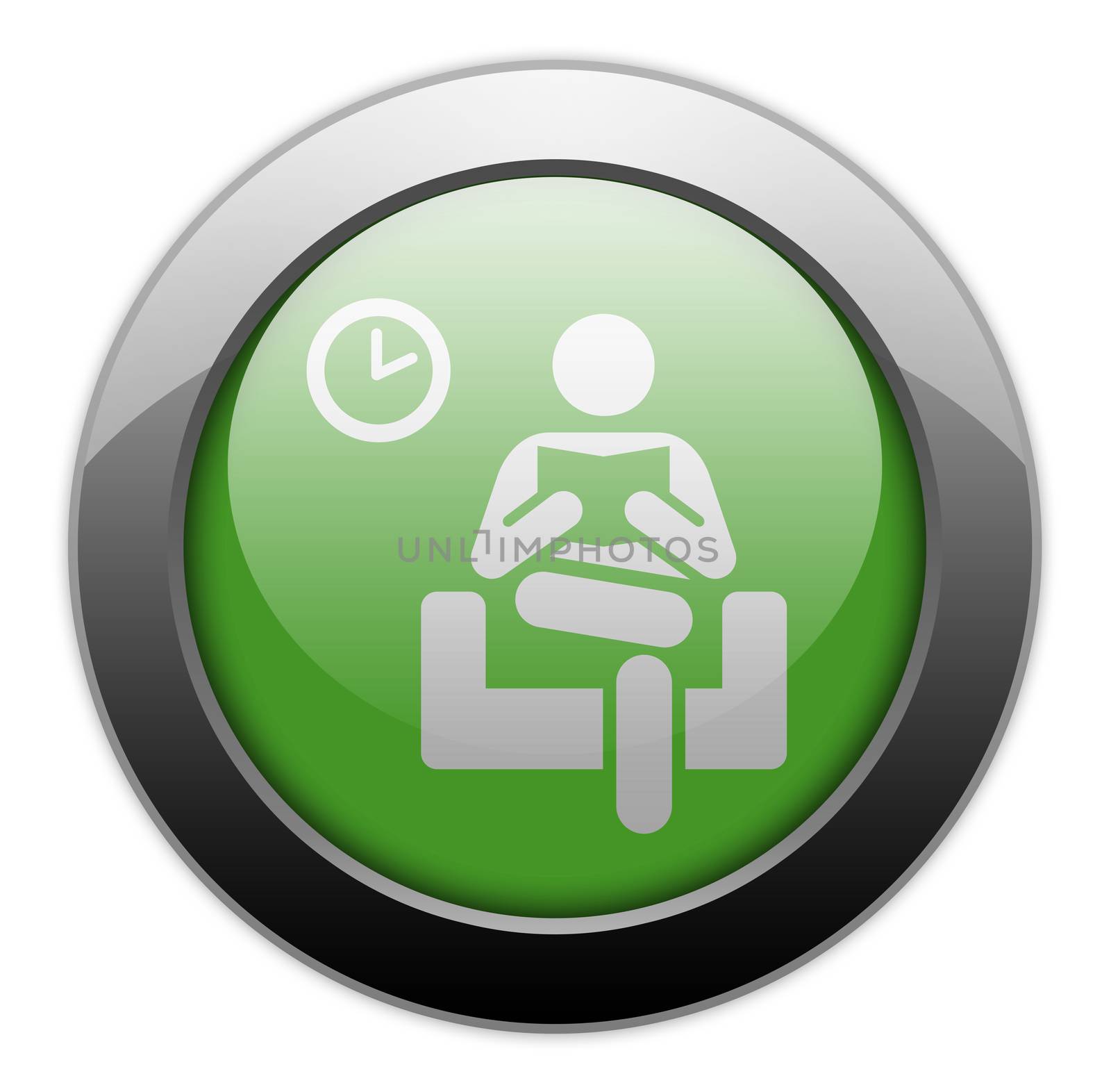 Icon, Button, Pictogram with Waiting Room symbol