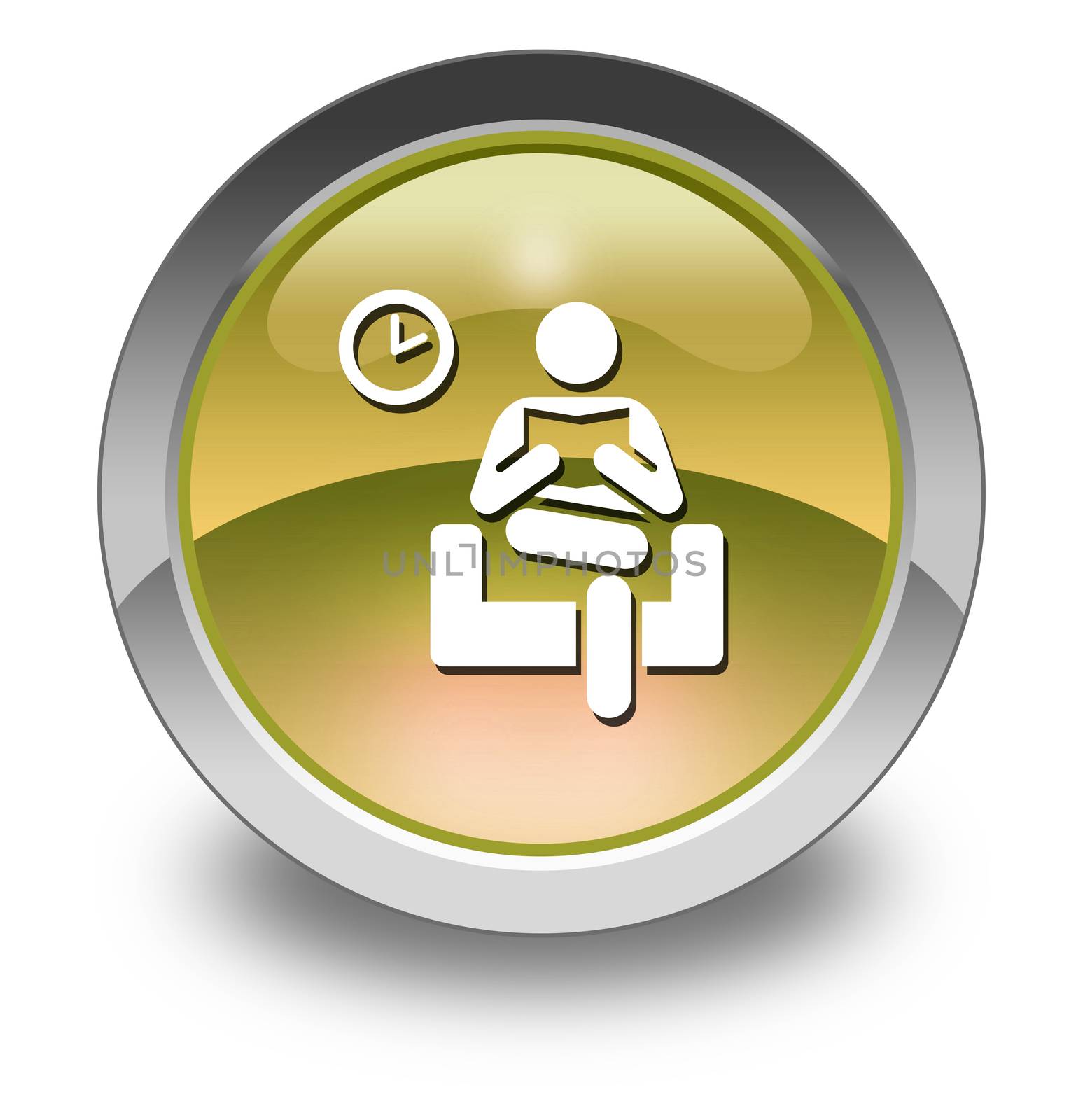 Icon, Button, Pictogram with Waiting Room symbol