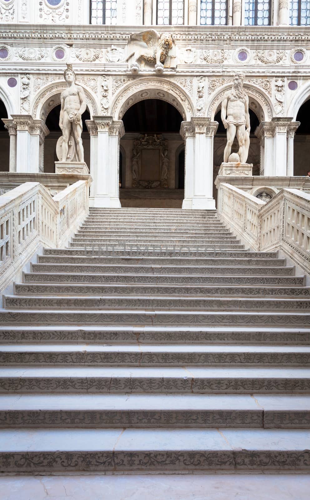 Venice, Italy. Detail of Palazzo Ducale stairway