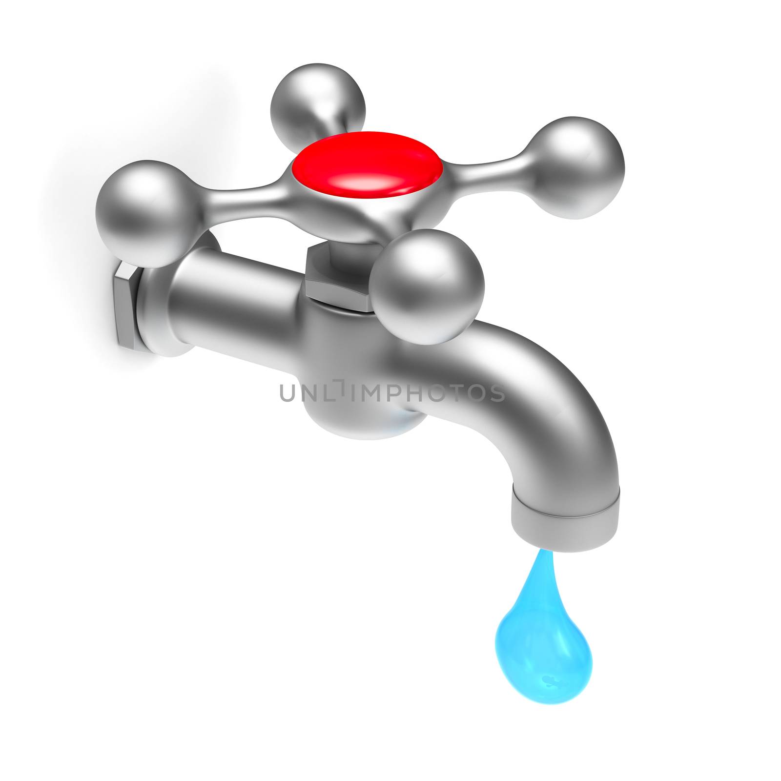 faucet on white background. Isolated 3D image by ISerg