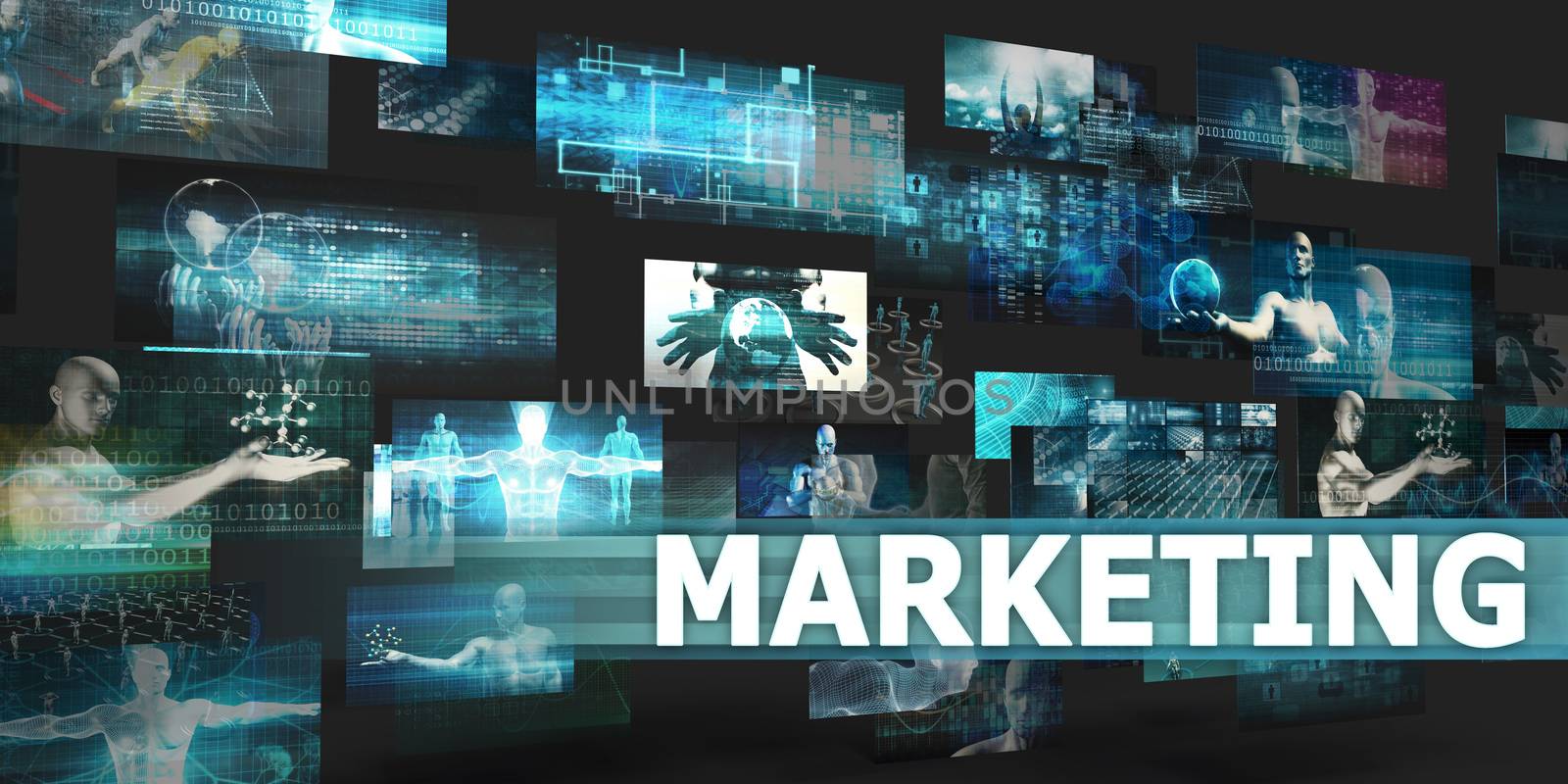 Marketing Presentation Background with Technology Abstract Art