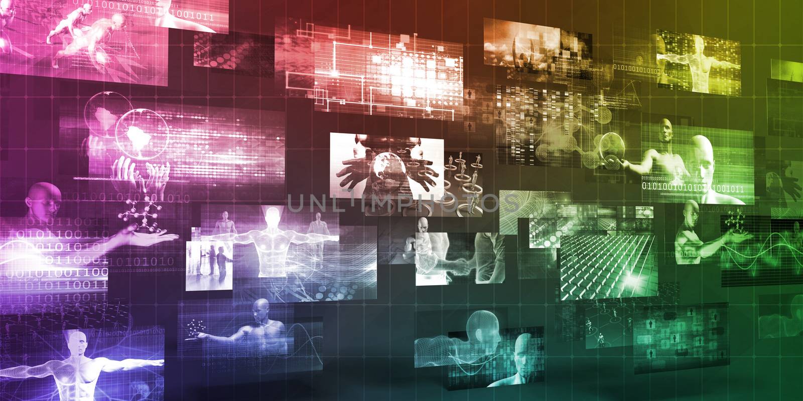 Technology Company Background with Digital Futuristic Abstract