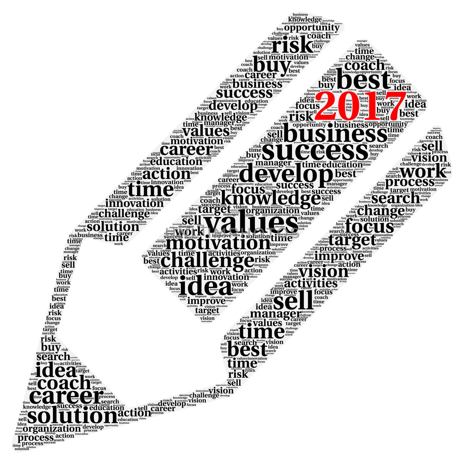 Business 2017 word cloud concept in pencil shape by eenevski