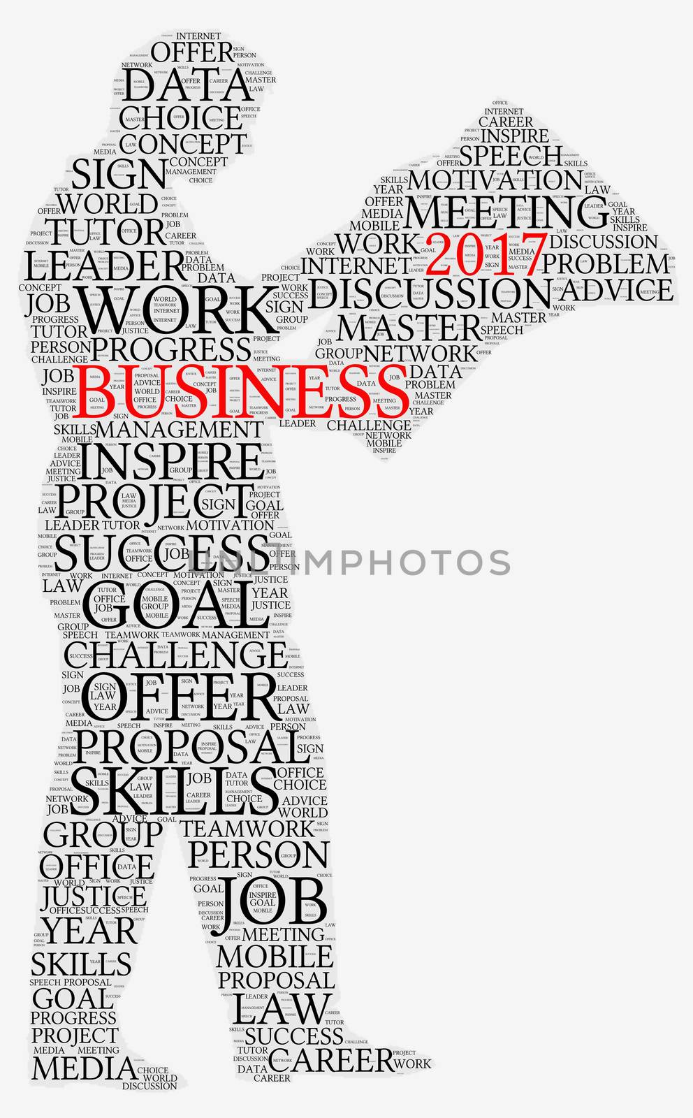 Business 2017 word cloud concept in emoticon shape