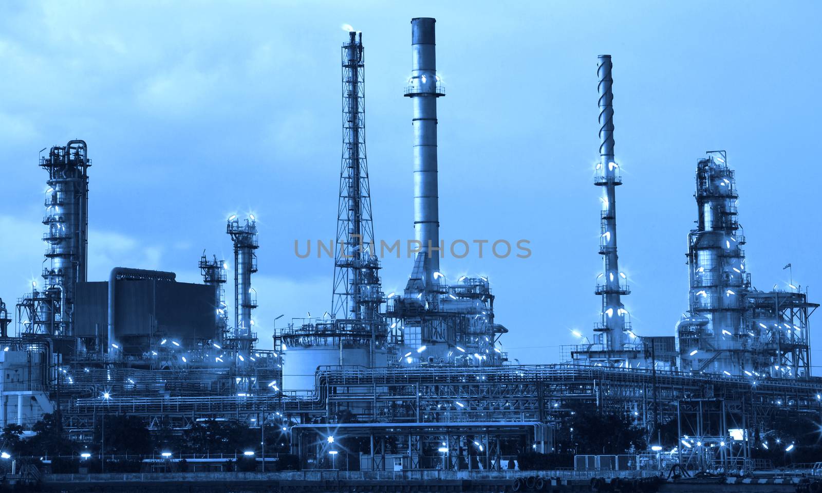 oil refinery industry in metalic color style use as metal style of heavy industry background