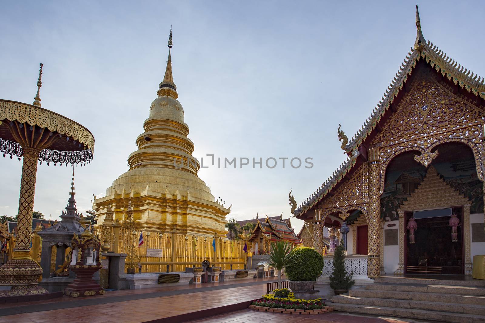 Wat phra that hariphunchai pagoda temple important religious tra by khunaspix