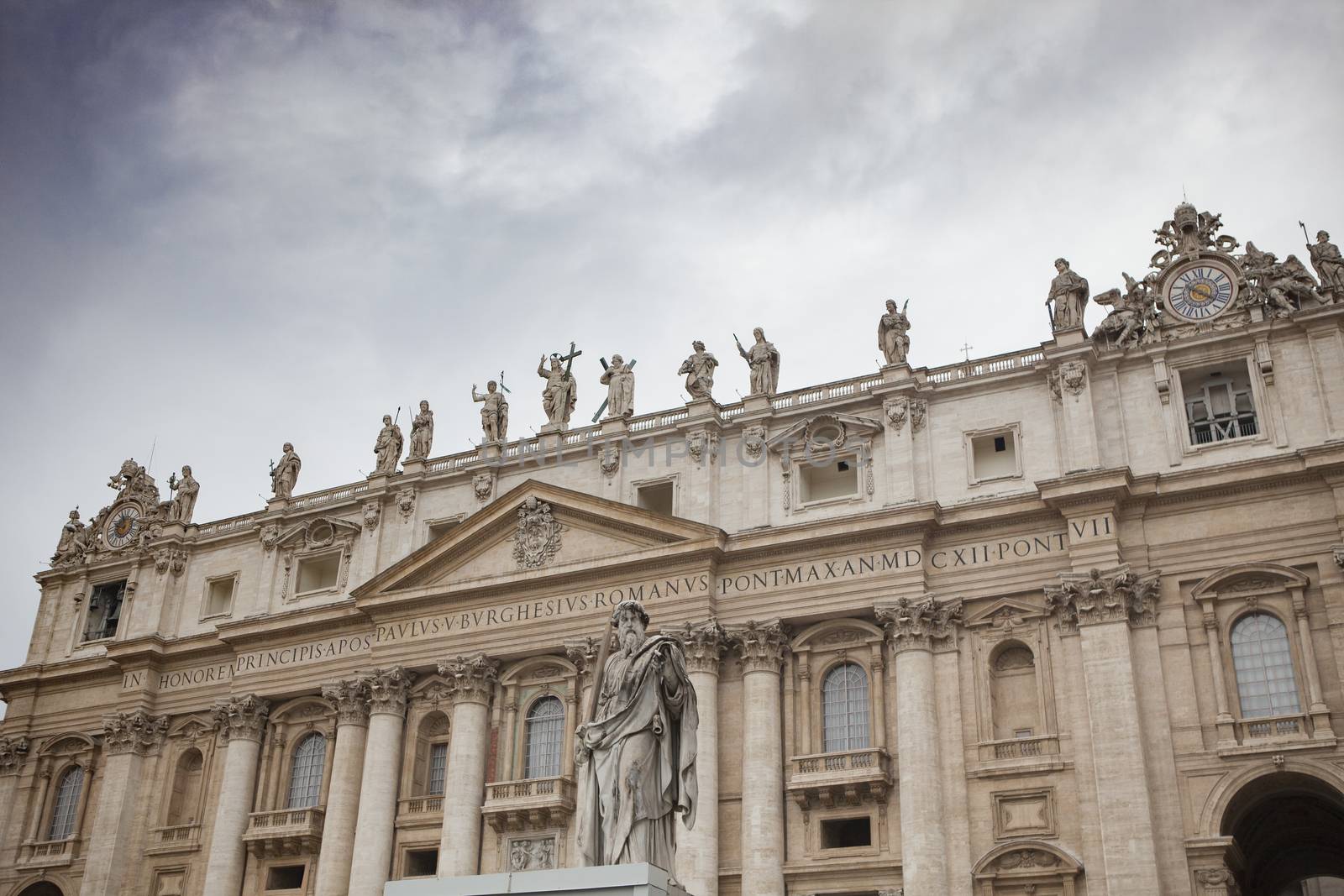 exterior of St Peter Basilica rome italy important traveling lan by khunaspix