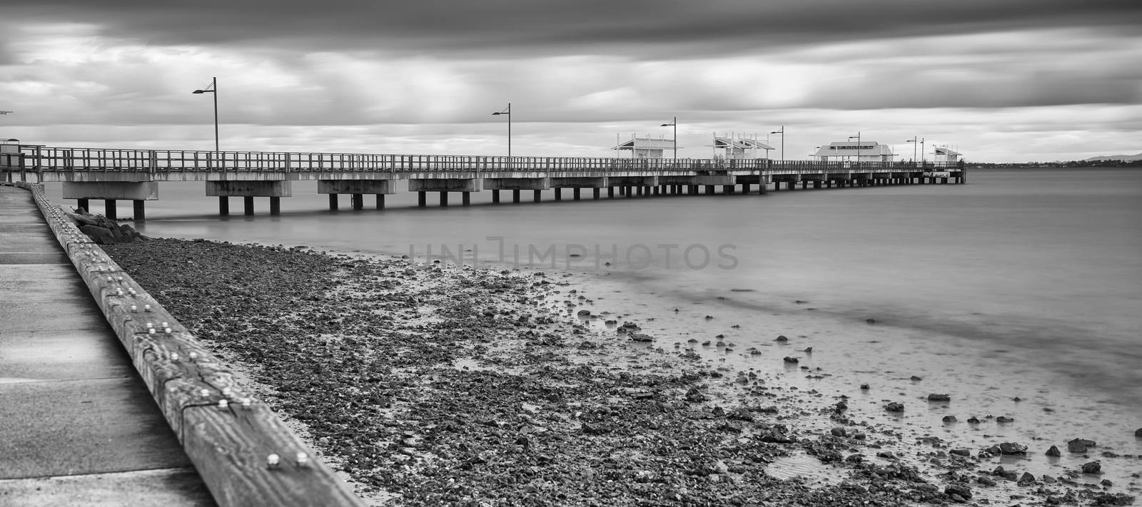 Woody Point Jetty. Black and White. by artistrobd