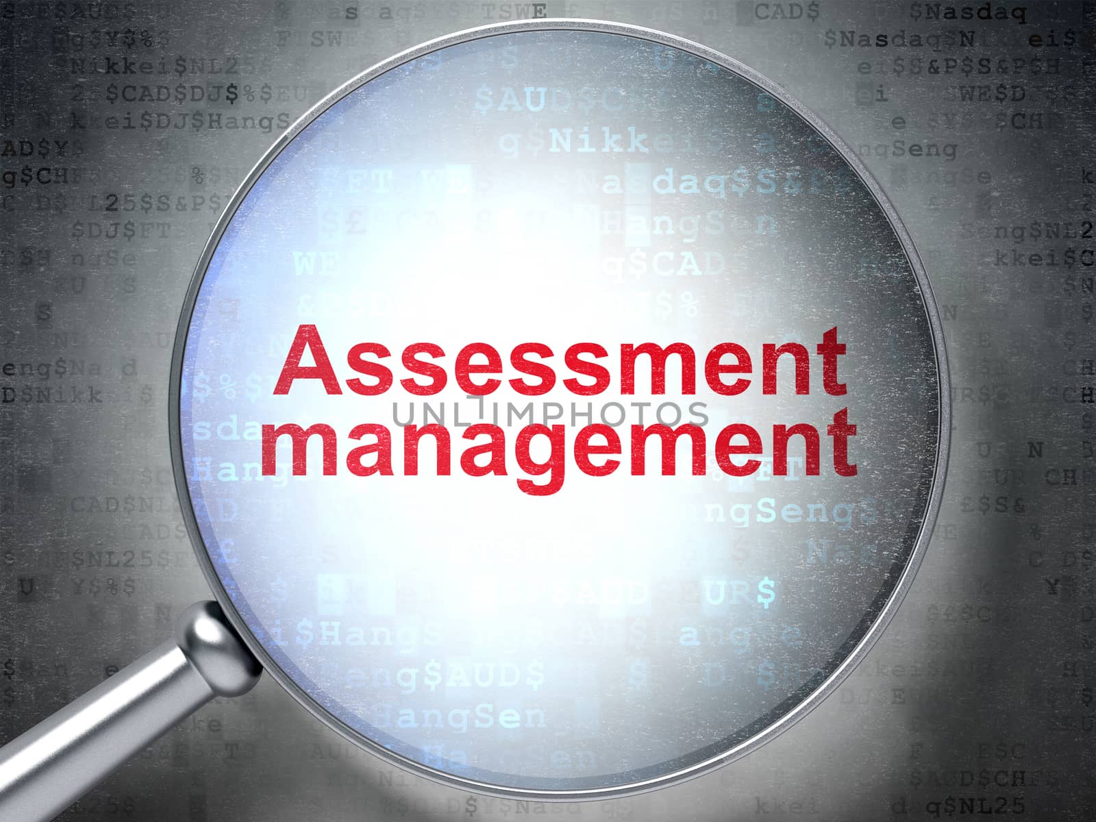 Finance concept: Assessment Management with optical glass by maxkabakov