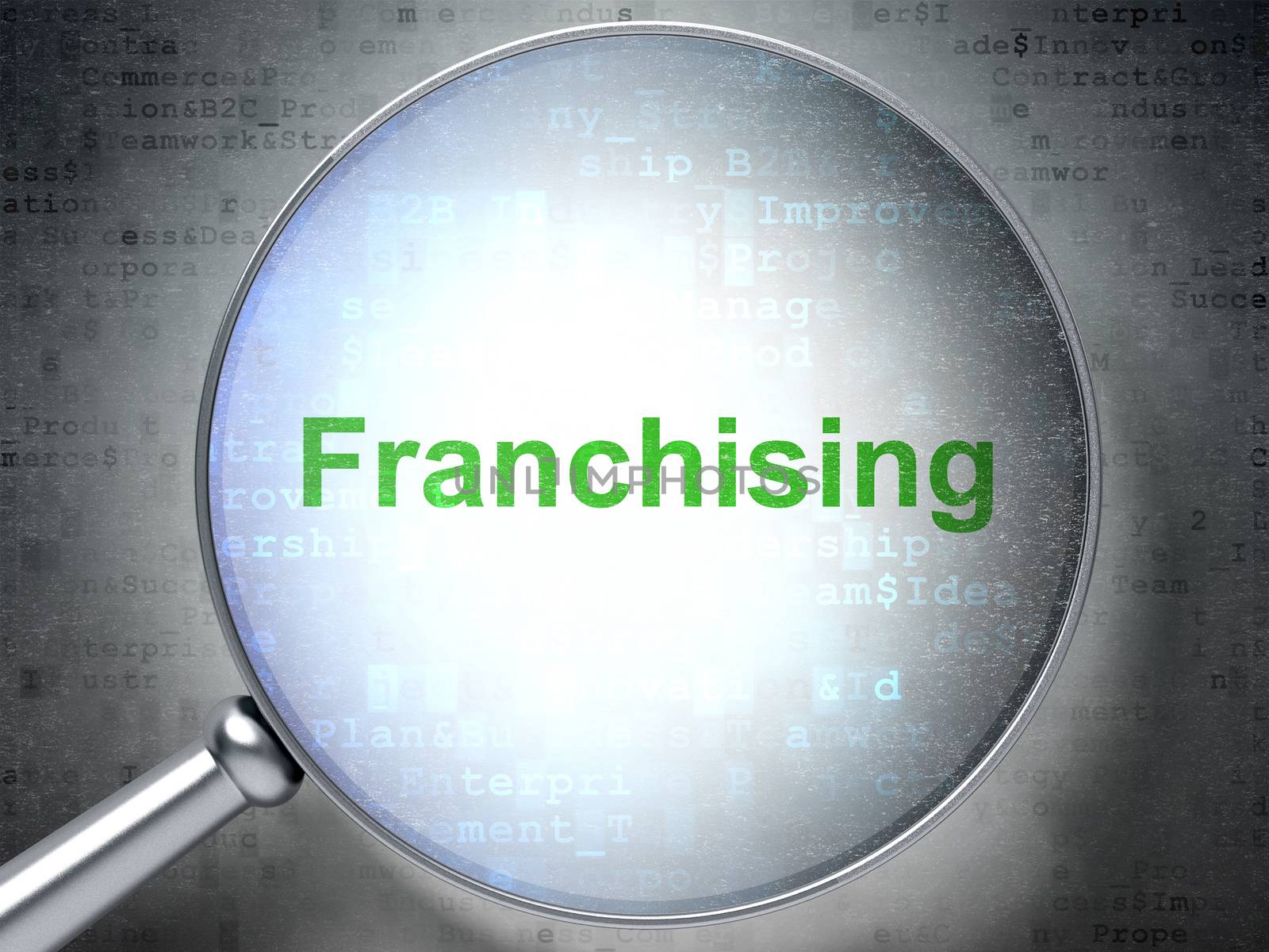 Finance concept: Franchising with optical glass by maxkabakov