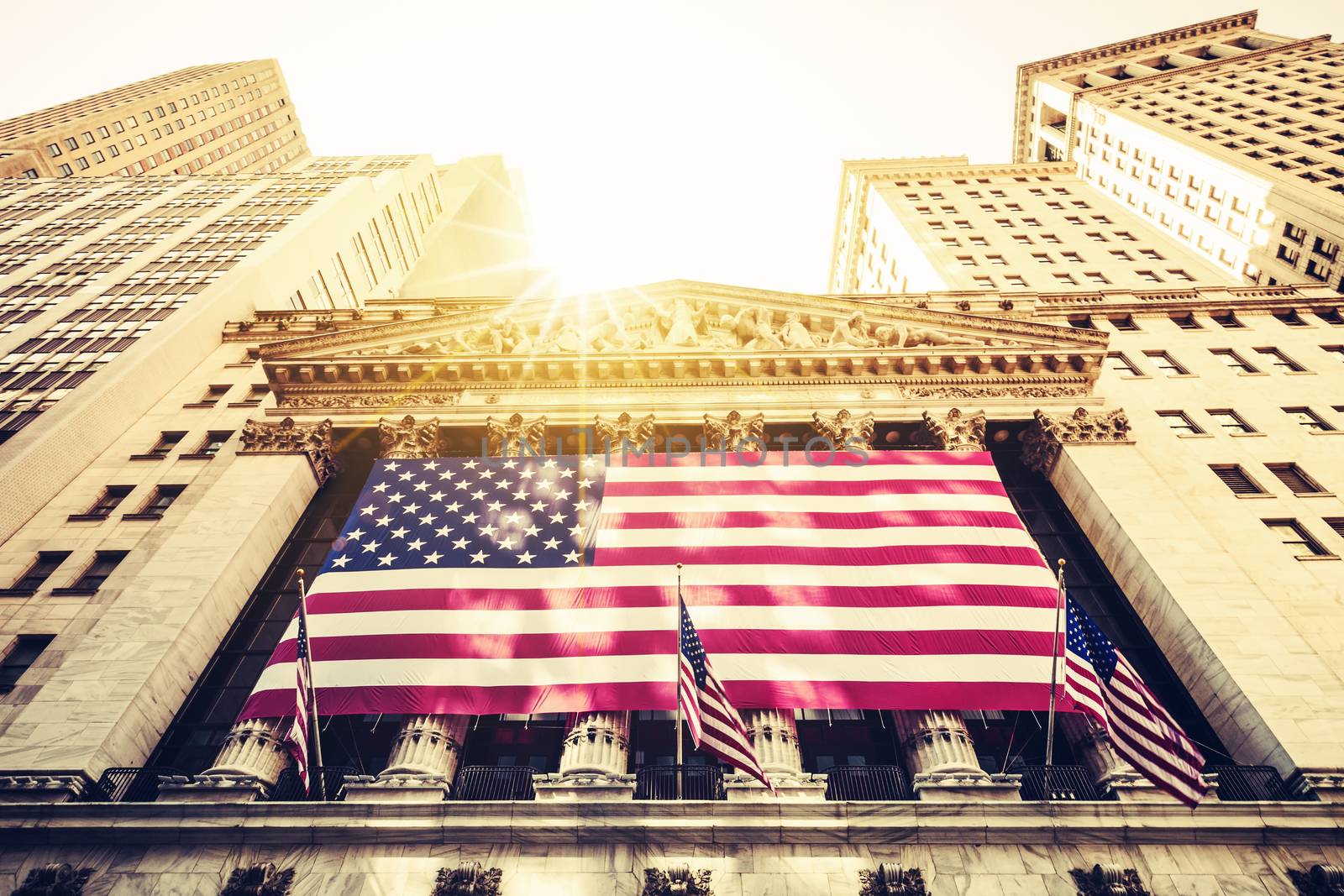 Wall Street New York Stock Exchange Entrance, USA.