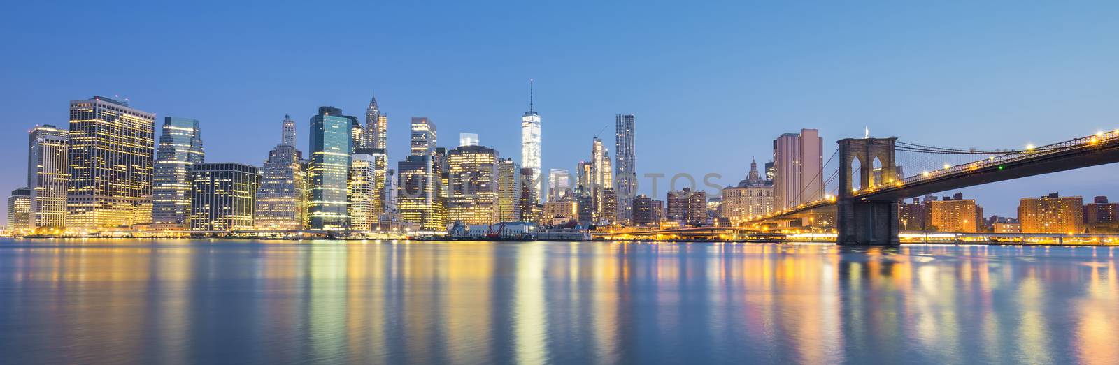 View of New York City Manhattan midtown at dusk by vwalakte