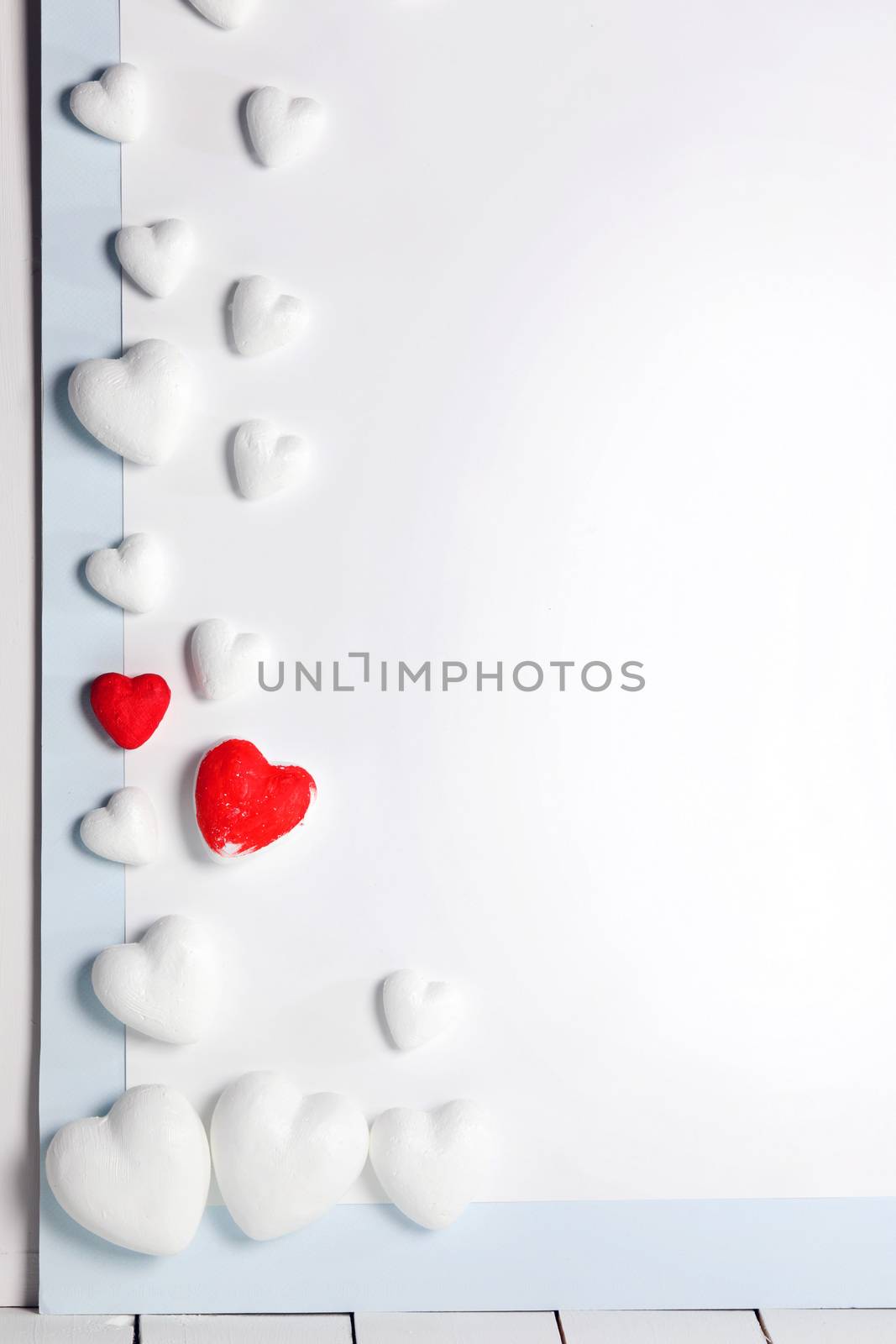 Decorative hearts on white background by Yellowj