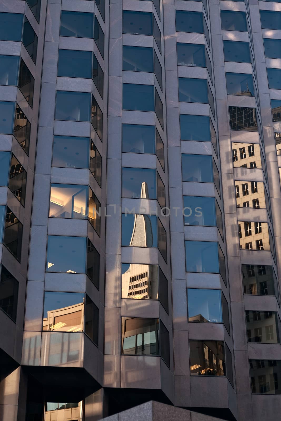 Transamerica building reflected in the windows, San Francisco, California