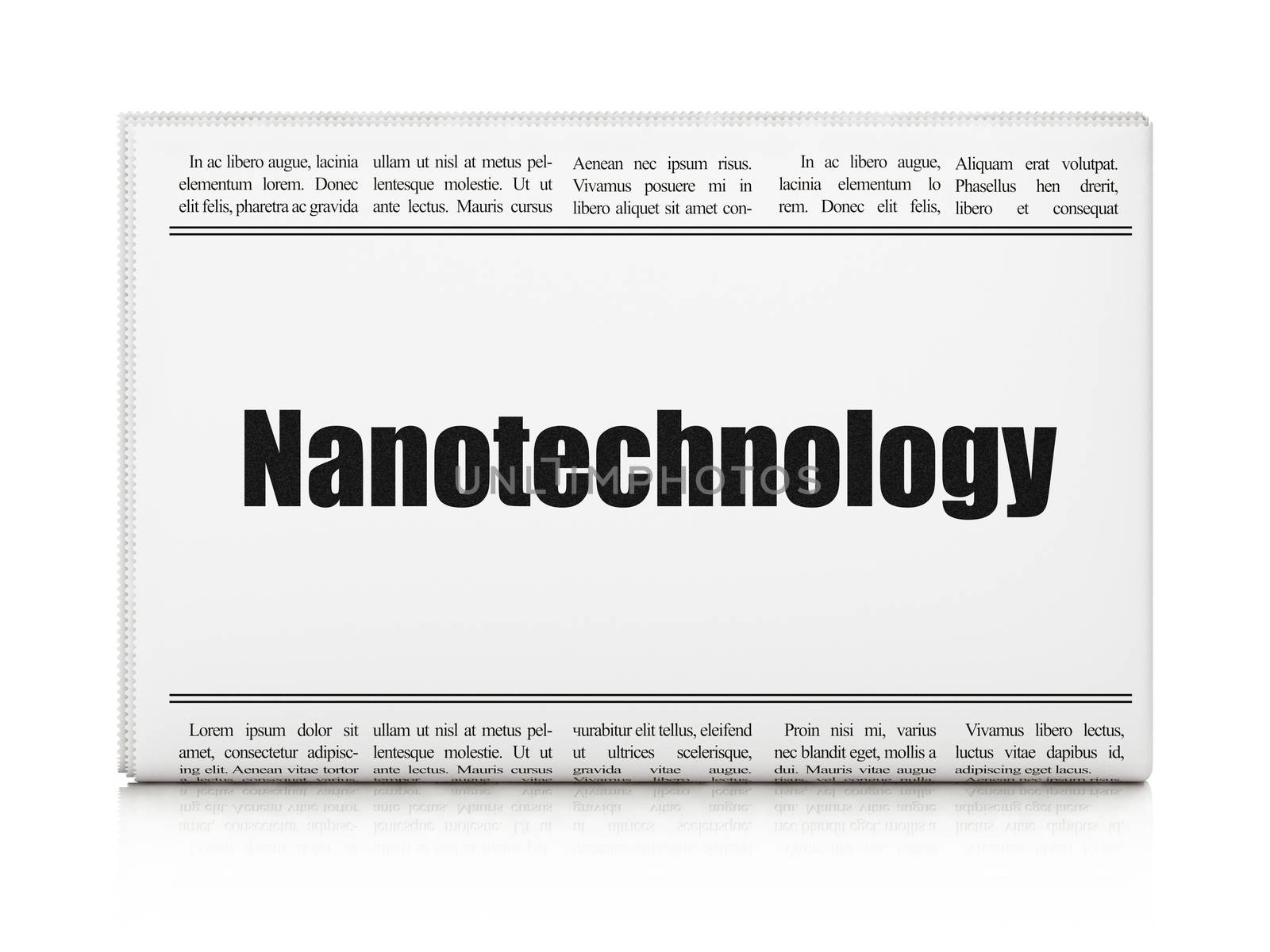Science concept: newspaper headline Nanotechnology by maxkabakov