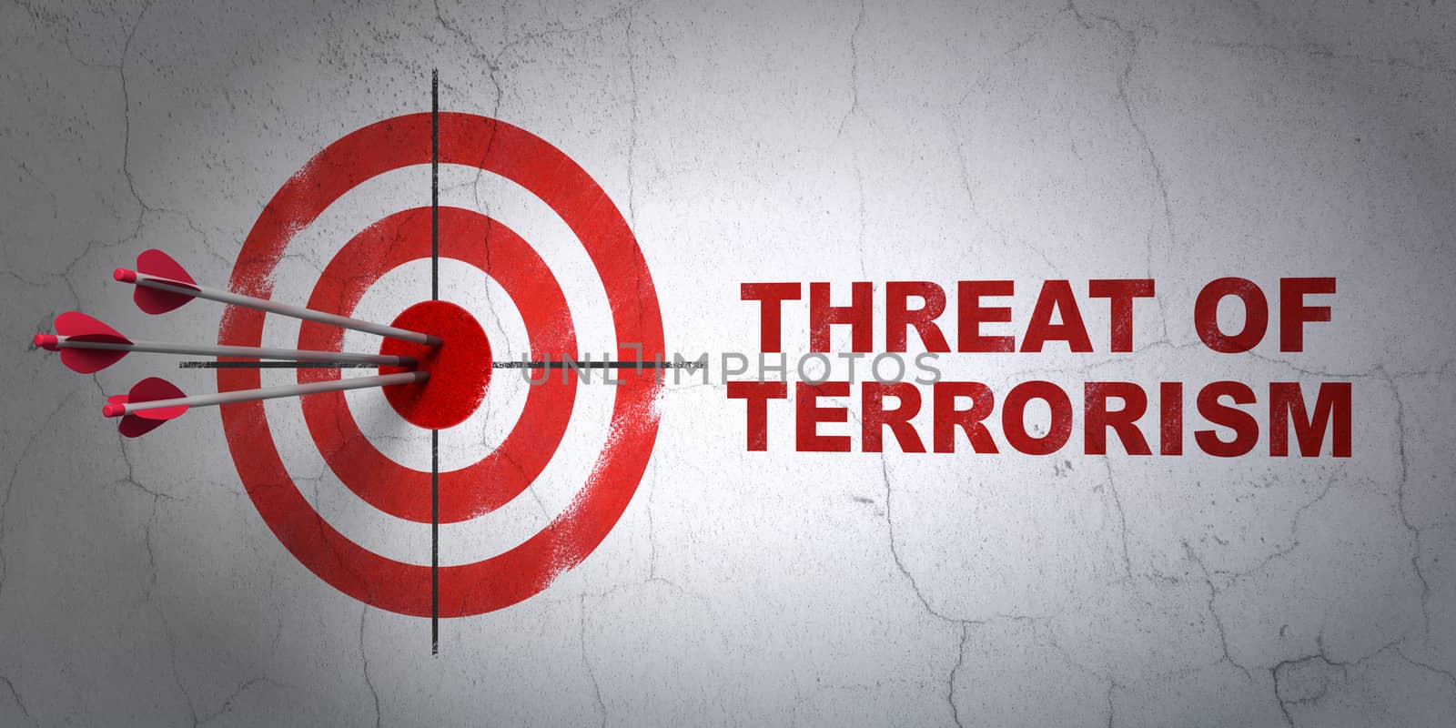 Political concept: target and Threat Of Terrorism on wall background by maxkabakov