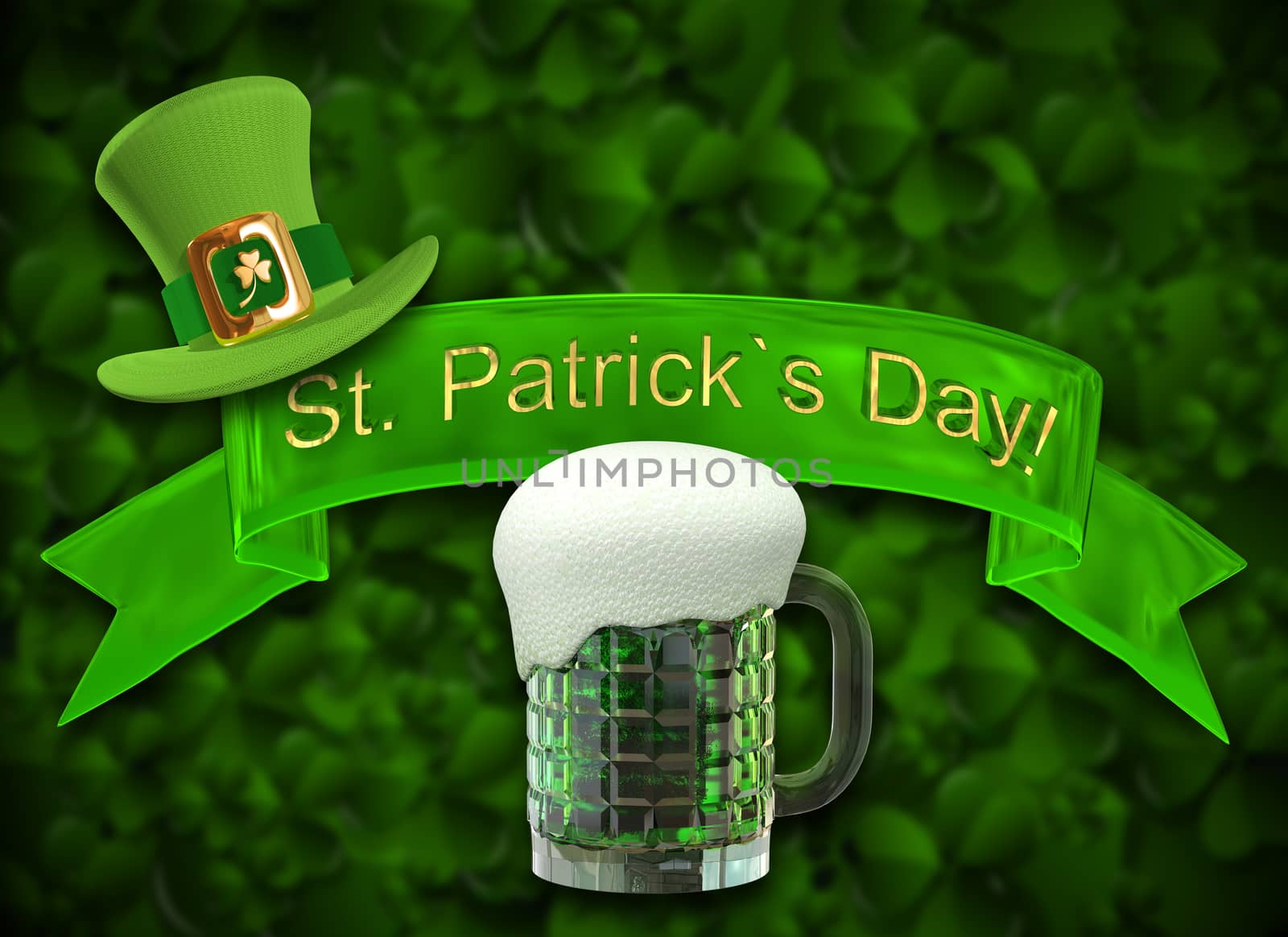 3D Illustration of a Mug of Green Beer by brux