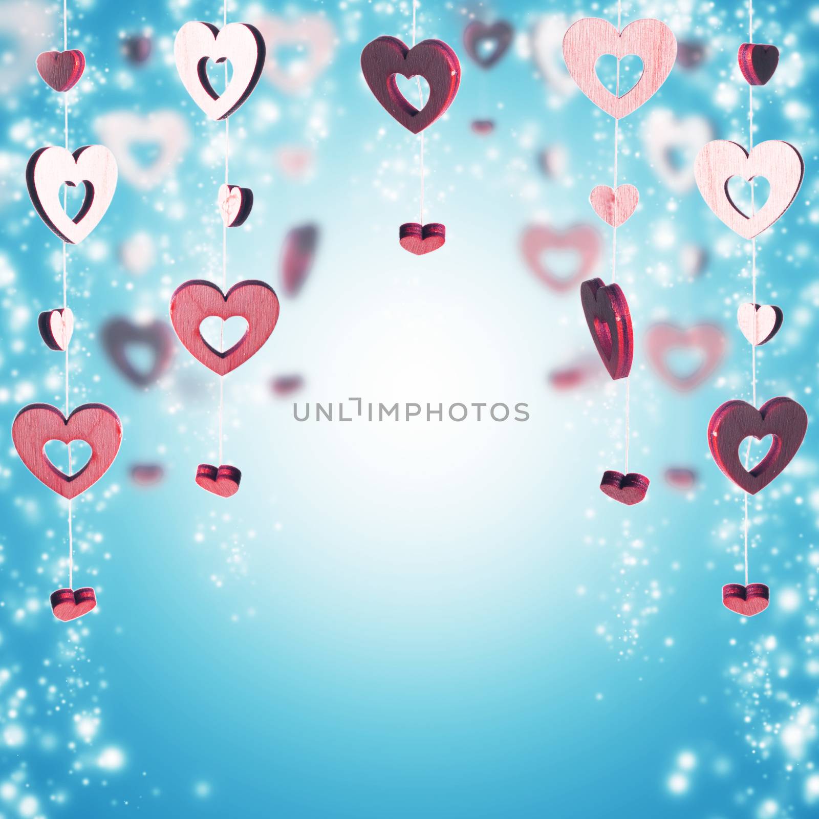 Red hearts background by Yellowj