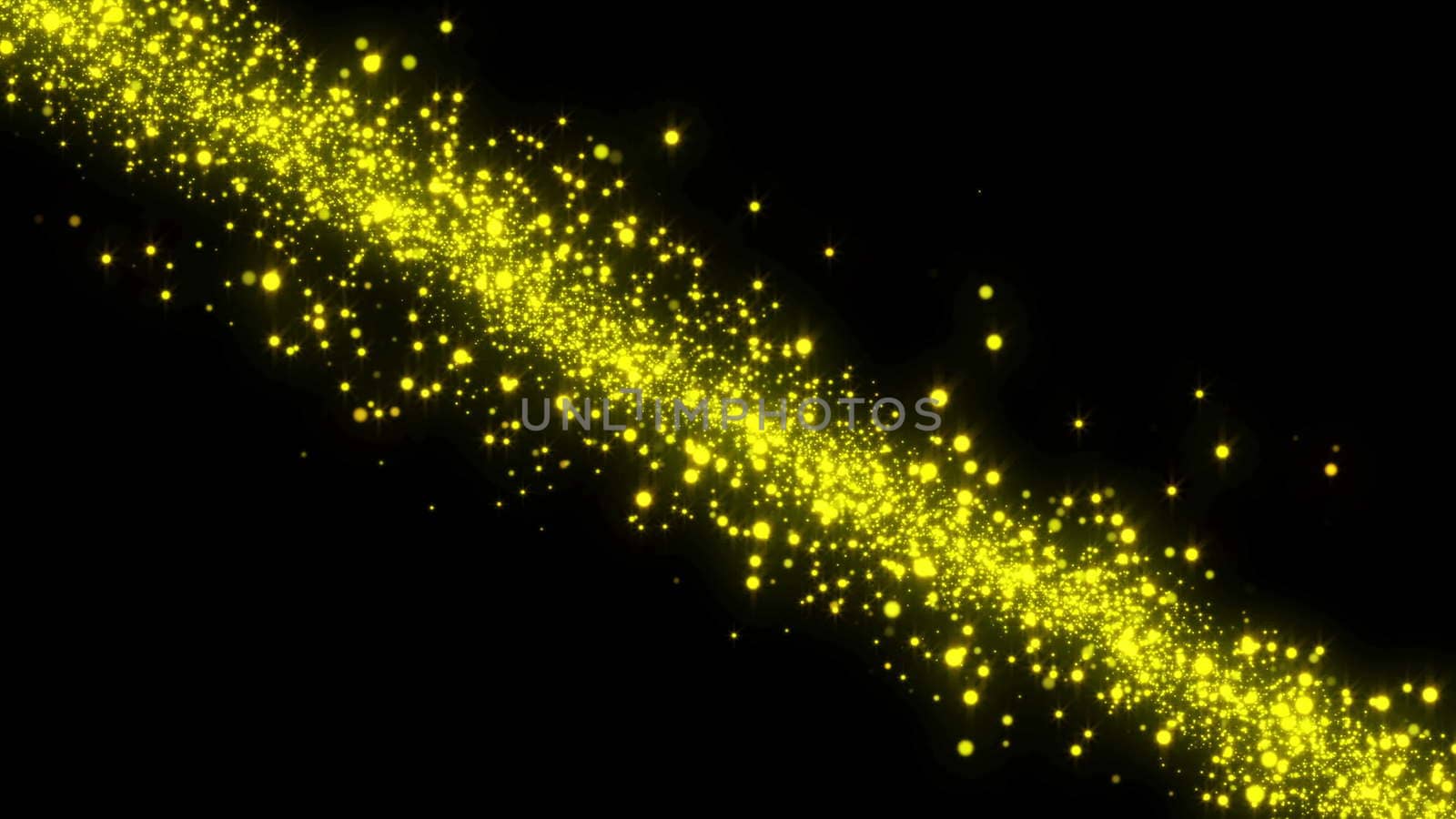 Particle background. Glow gold element with black background