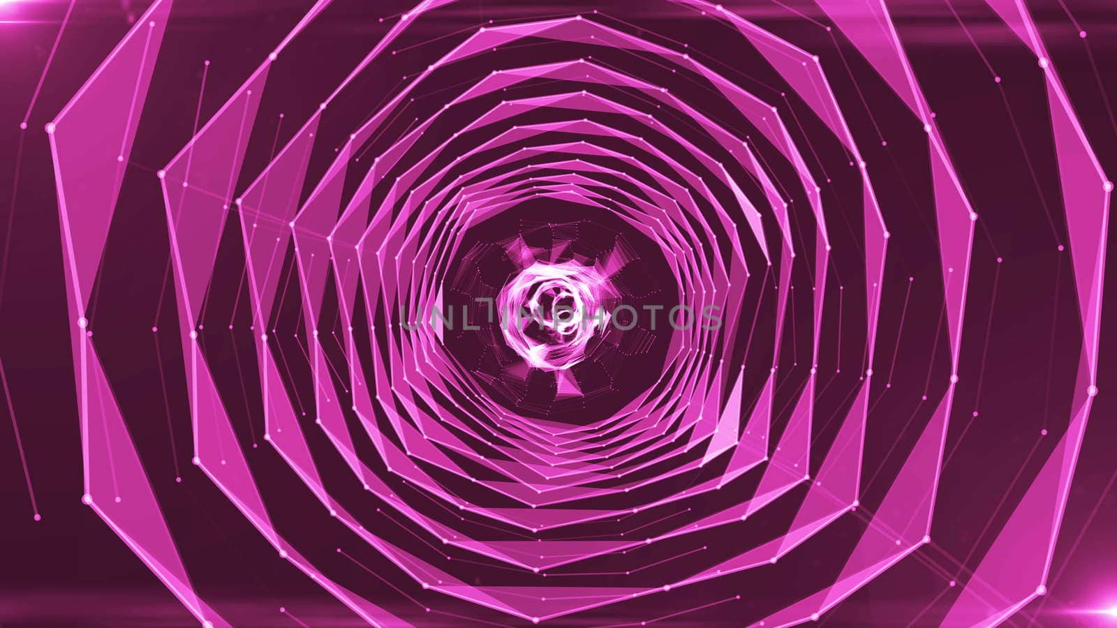 Abstract background with triangles tunnel. Technology backdrop