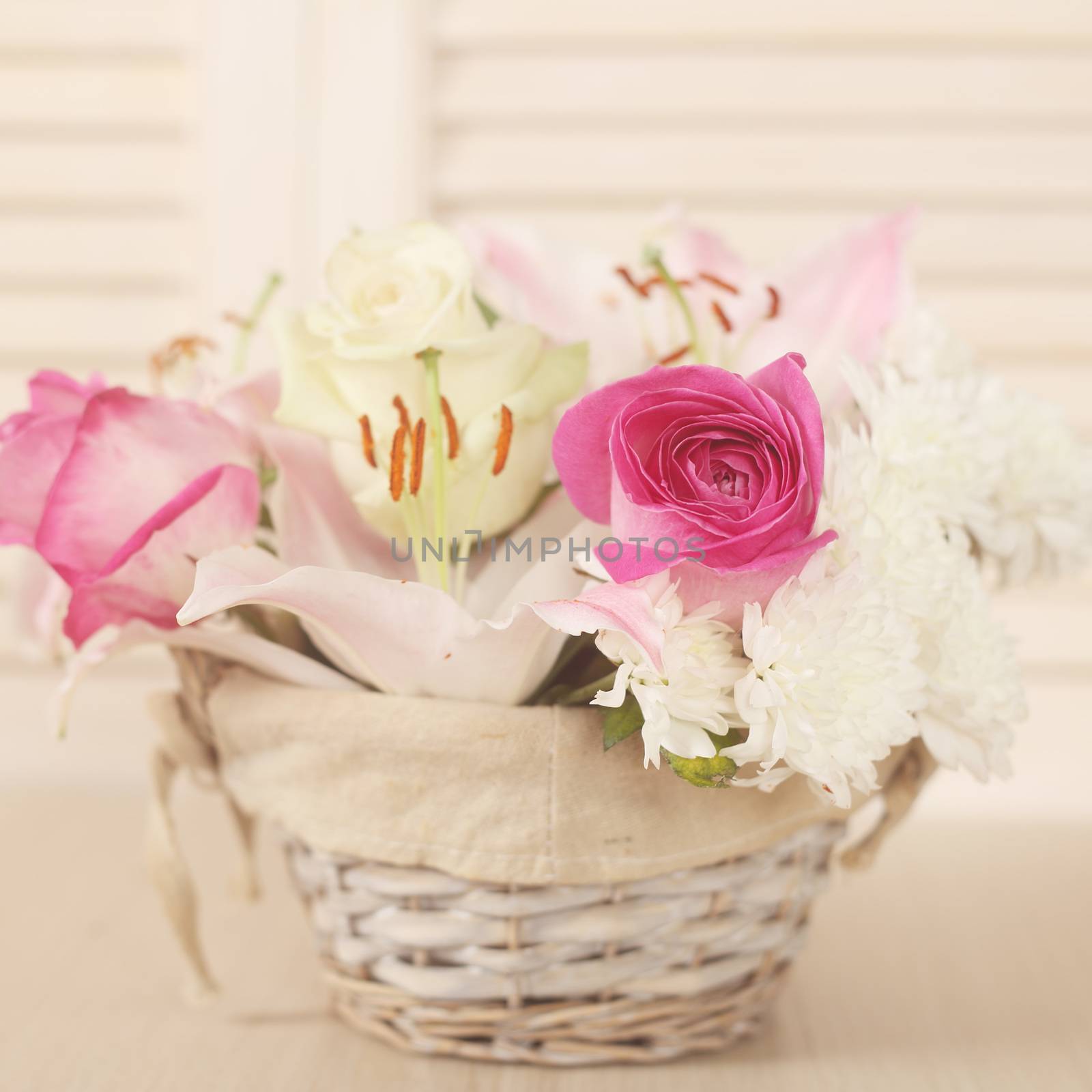 Basket of flowers by destillat